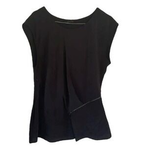 AllSaints Navy‎ Sleeveless Top w/ Zipper Detail, Size US 6 EU 38